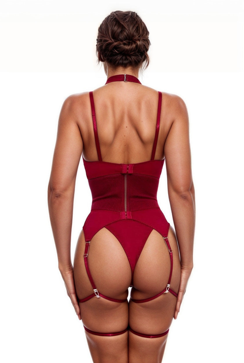 Bow Bra and Garterbelt Set.