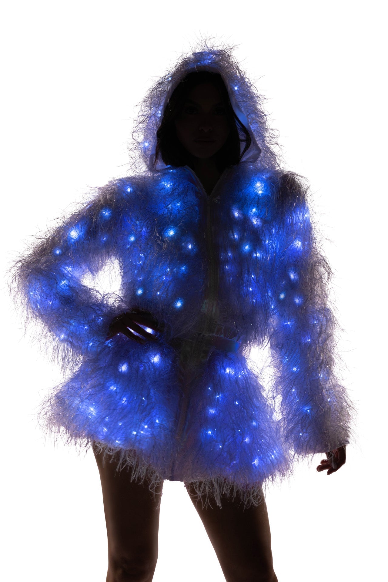 Rave FE299 - Light-Up Lurex Shag Skirt - J. Valentine.