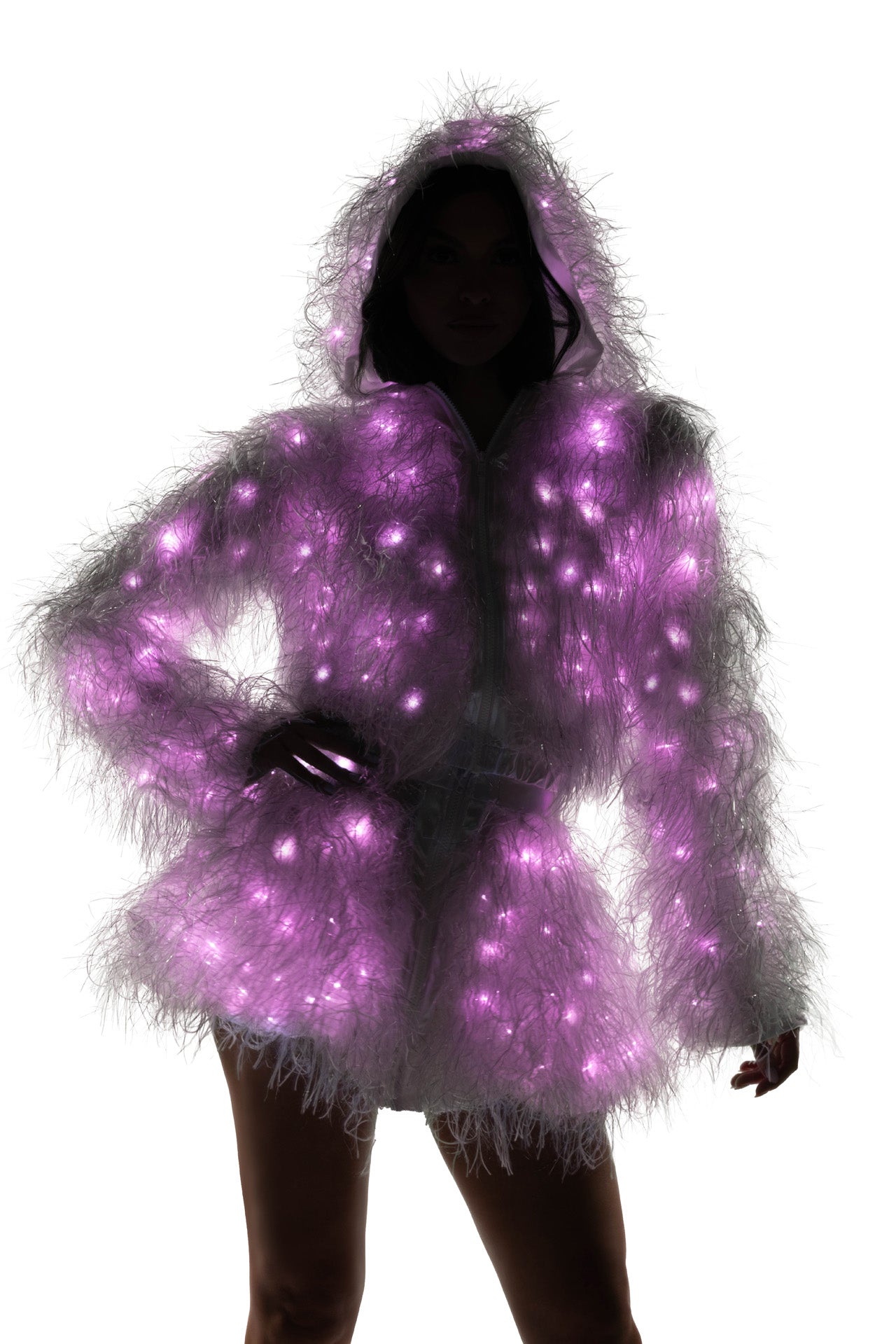 Rave FE299 - Light-Up Lurex Shag Skirt - J. Valentine.
