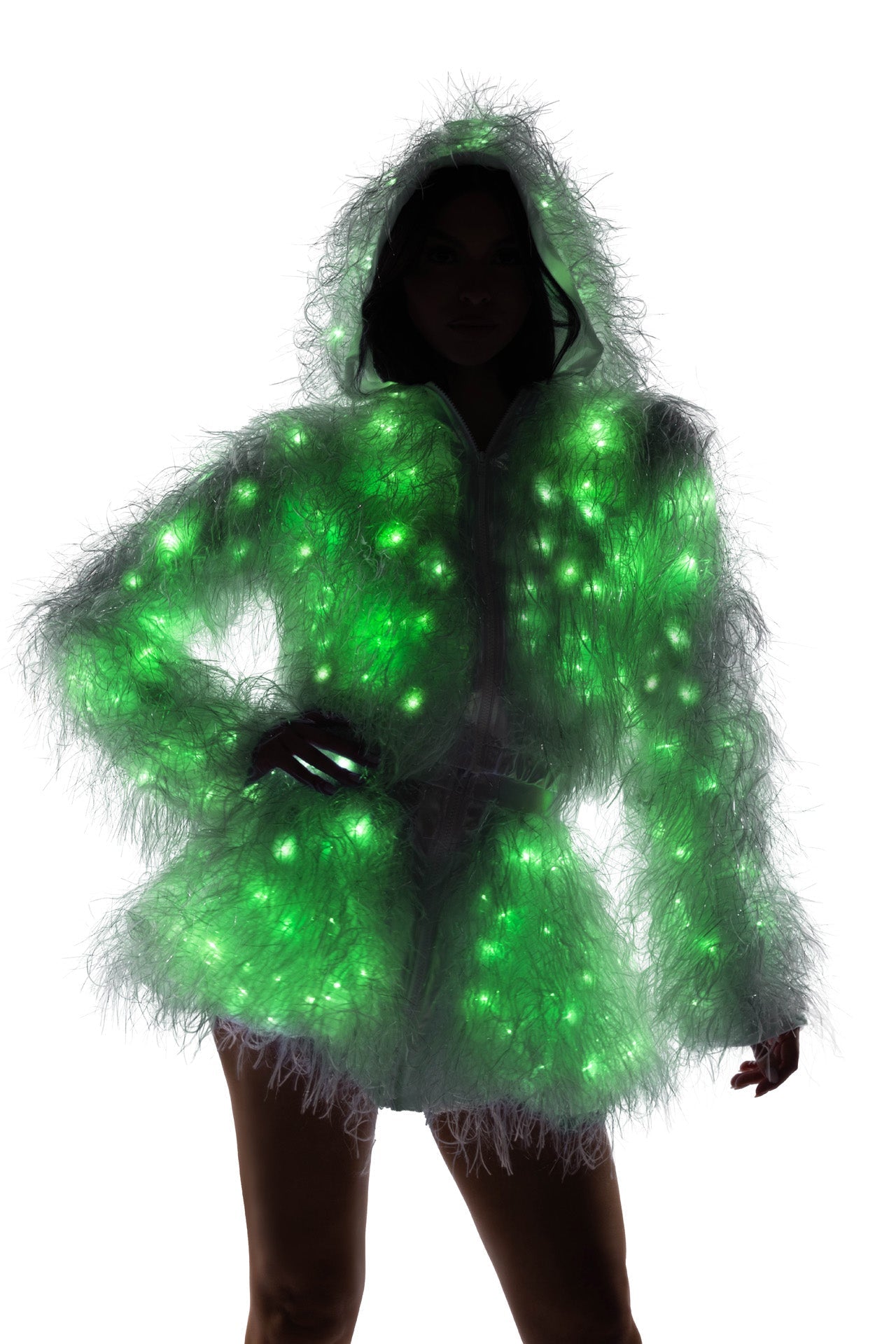 Rave FE299 - Light-Up Lurex Shag Skirt - J. Valentine.