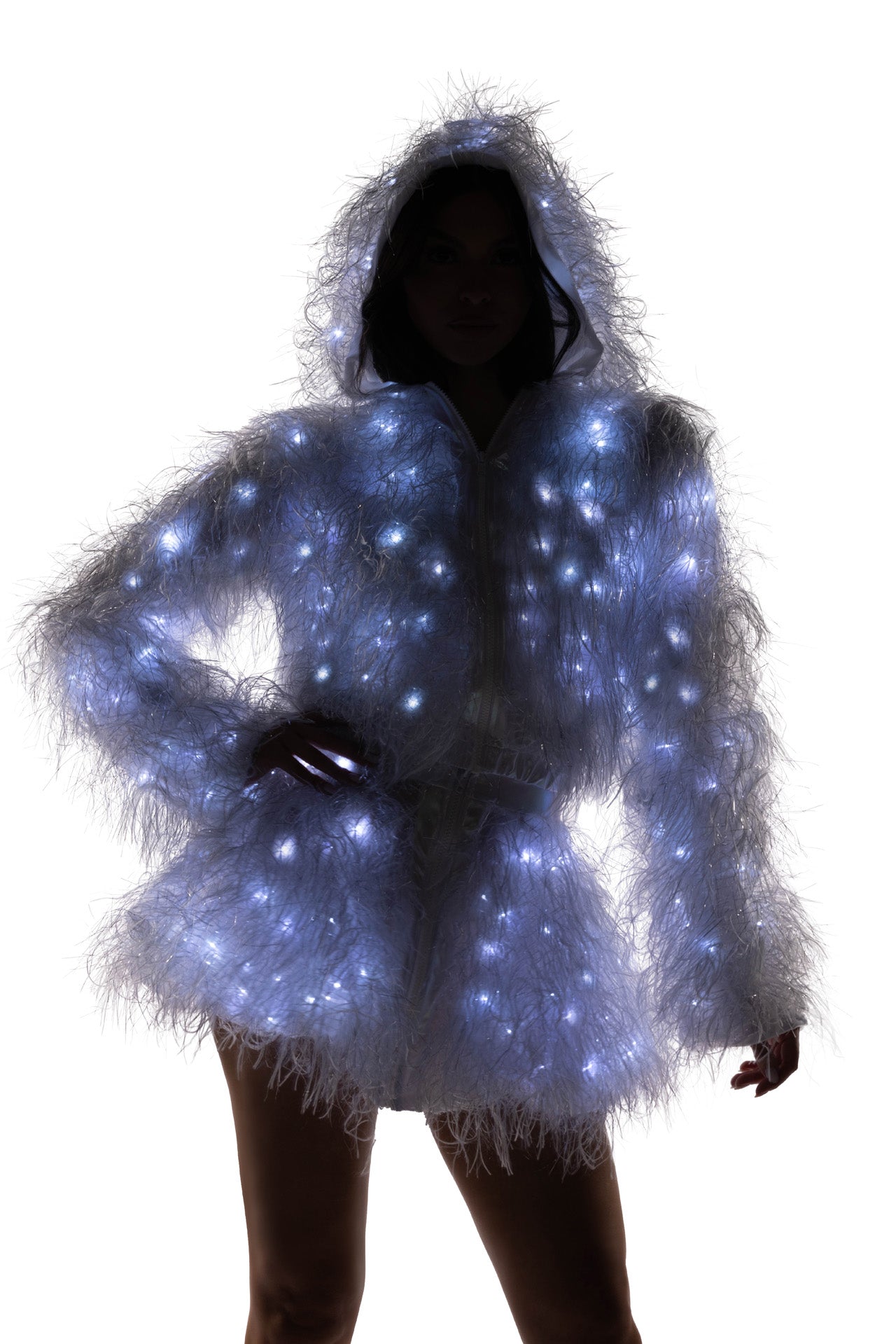 Rave FE299 - Light-Up Lurex Shag Skirt - J. Valentine.