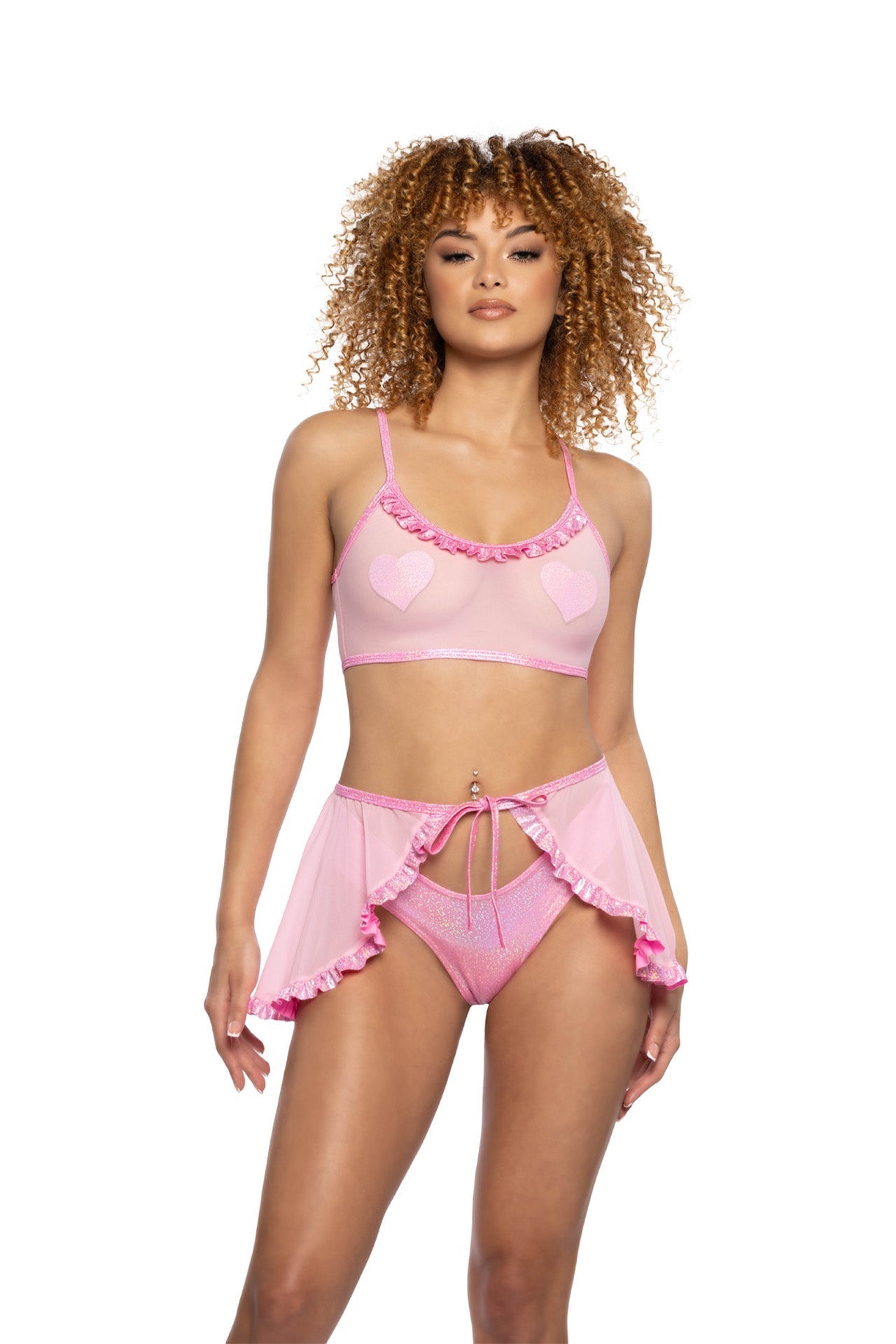 Rave JR121 - Mesh Ruffle Wrap Skirt - J. Valentine.