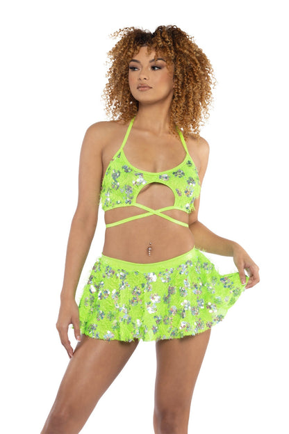 Rave JR141 - Eyelash Sequin Wrap Top - J. Valentine.