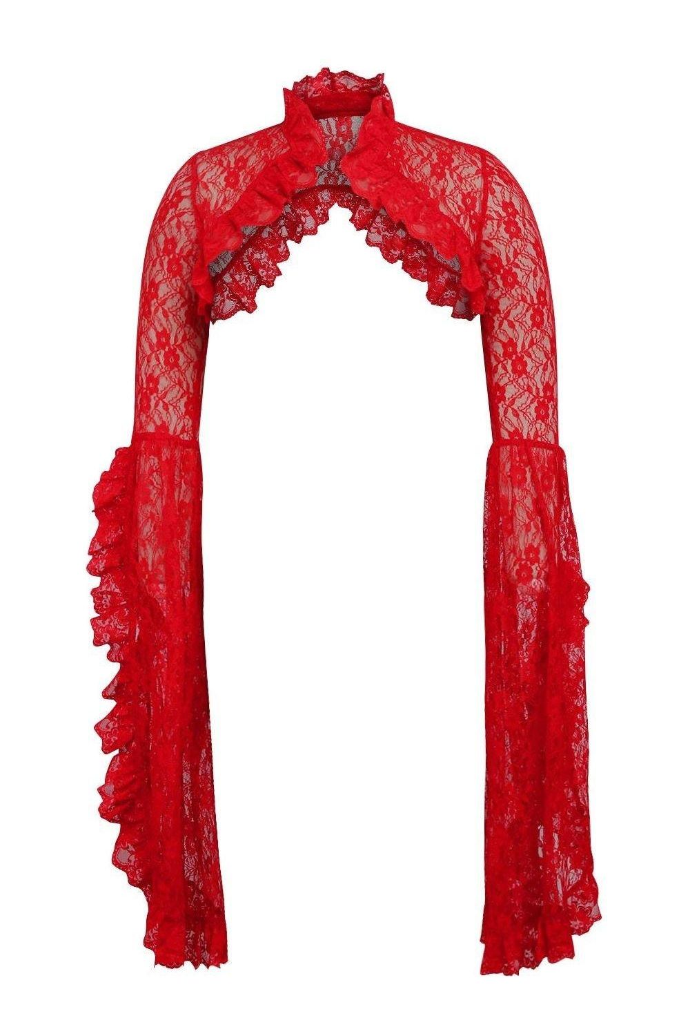 Red Lace Shrug Bolero Jacket.