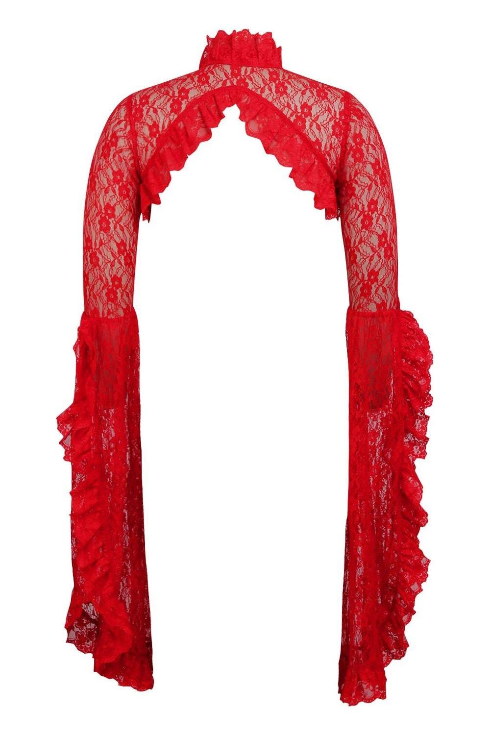 Red Lace Shrug Bolero Jacket.
