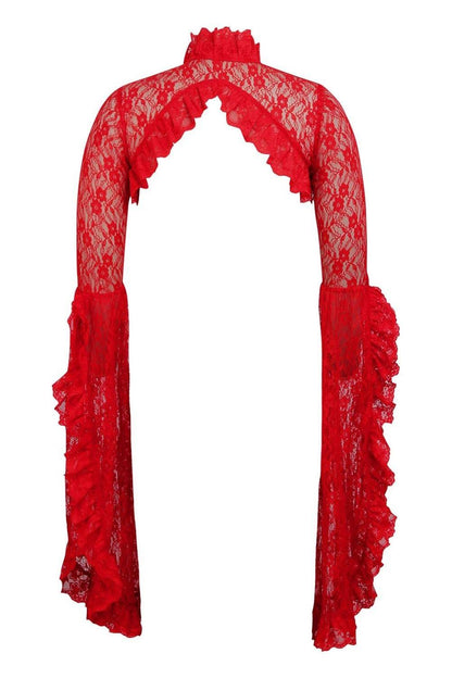 Red Lace Shrug Bolero Jacket.