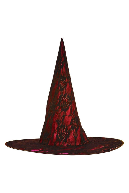 Red Lace Witch Hat.