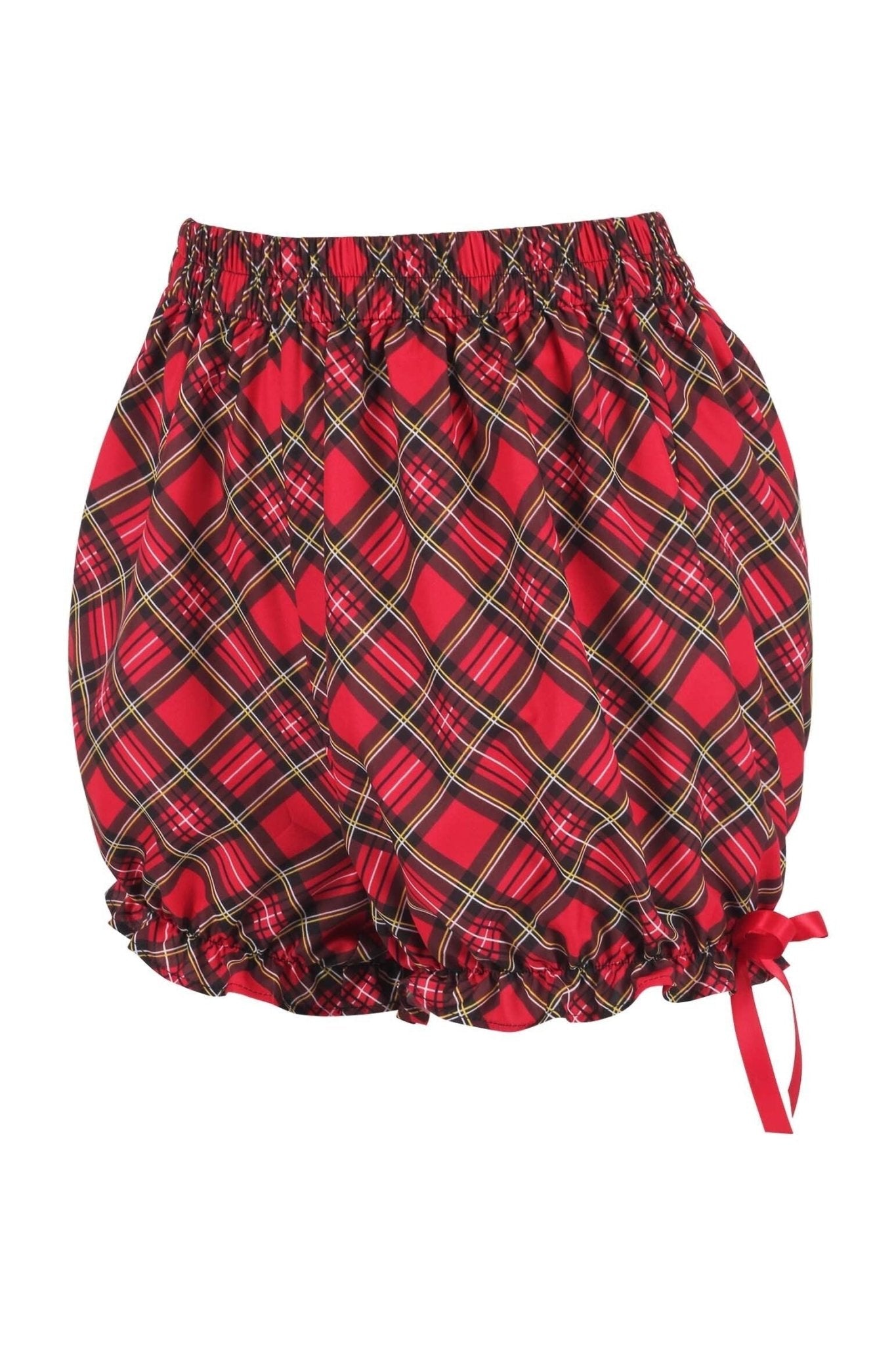 Red Plaid Crepe Bloomers
