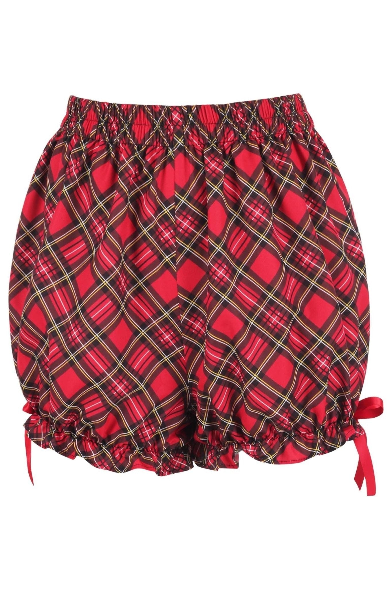 Red Plaid Crepe Bloomers
