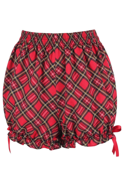 Red Plaid Crepe Bloomers