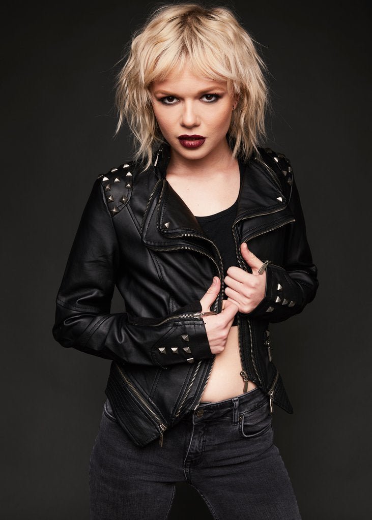 Rockstar Black Studded Moto Biker Jacket - Unspoken Fashion
