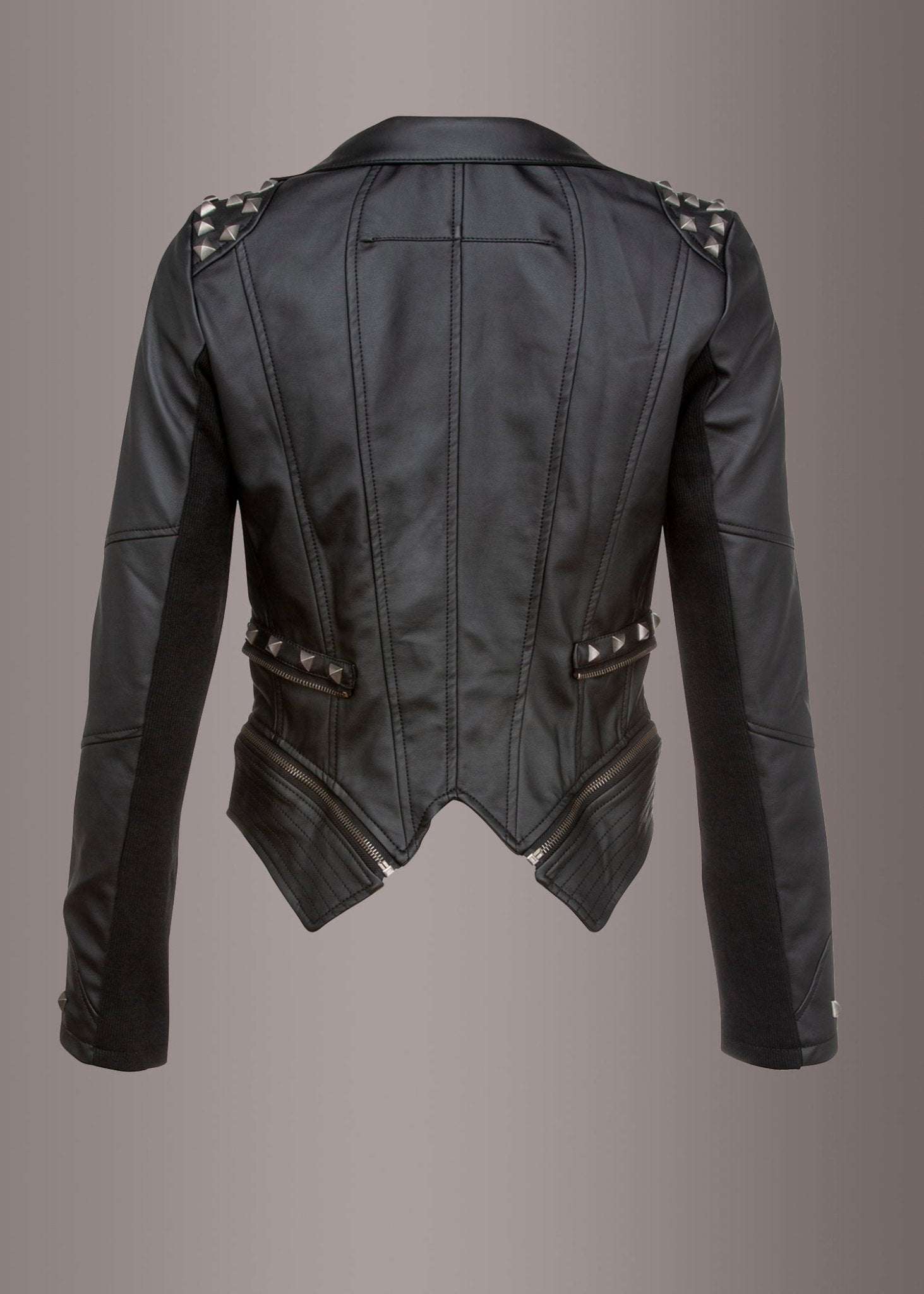 Rockstar Black Studded Moto Biker Jacket - Unspoken Fashion
