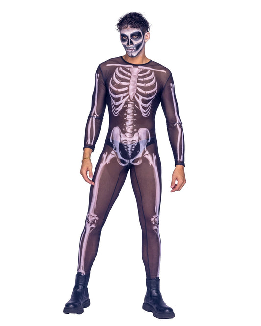 Roma 1pc Mens Sexy Skeleton Costume.