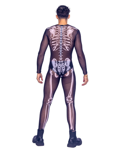 Roma 1pc Mens Sexy Skeleton Costume.