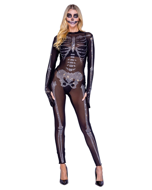 Roma 1pc Sparkling Skeleton Costume.