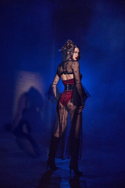 Roma 4pc Black Widow Costume.