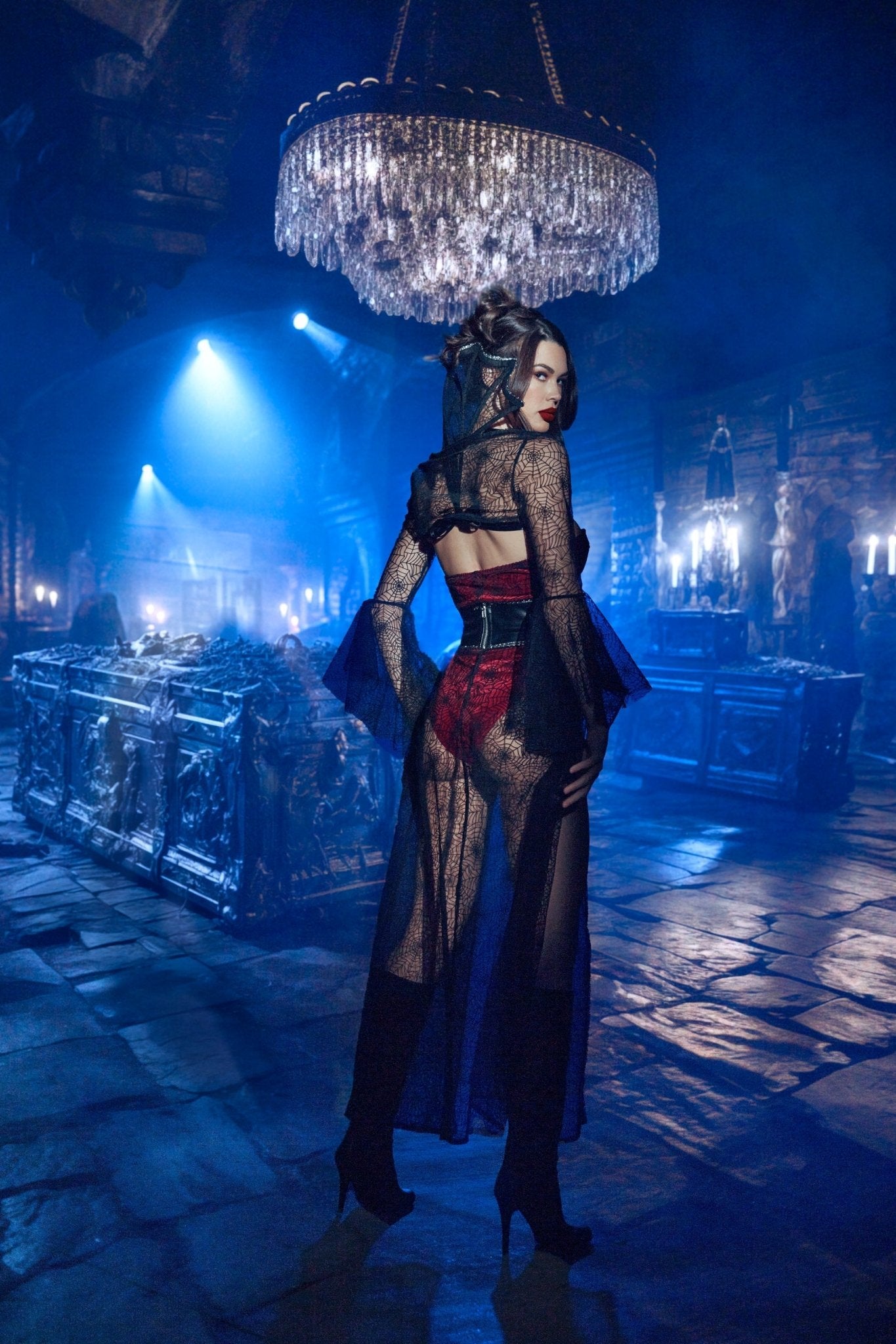 Roma 4pc Black Widow Costume.