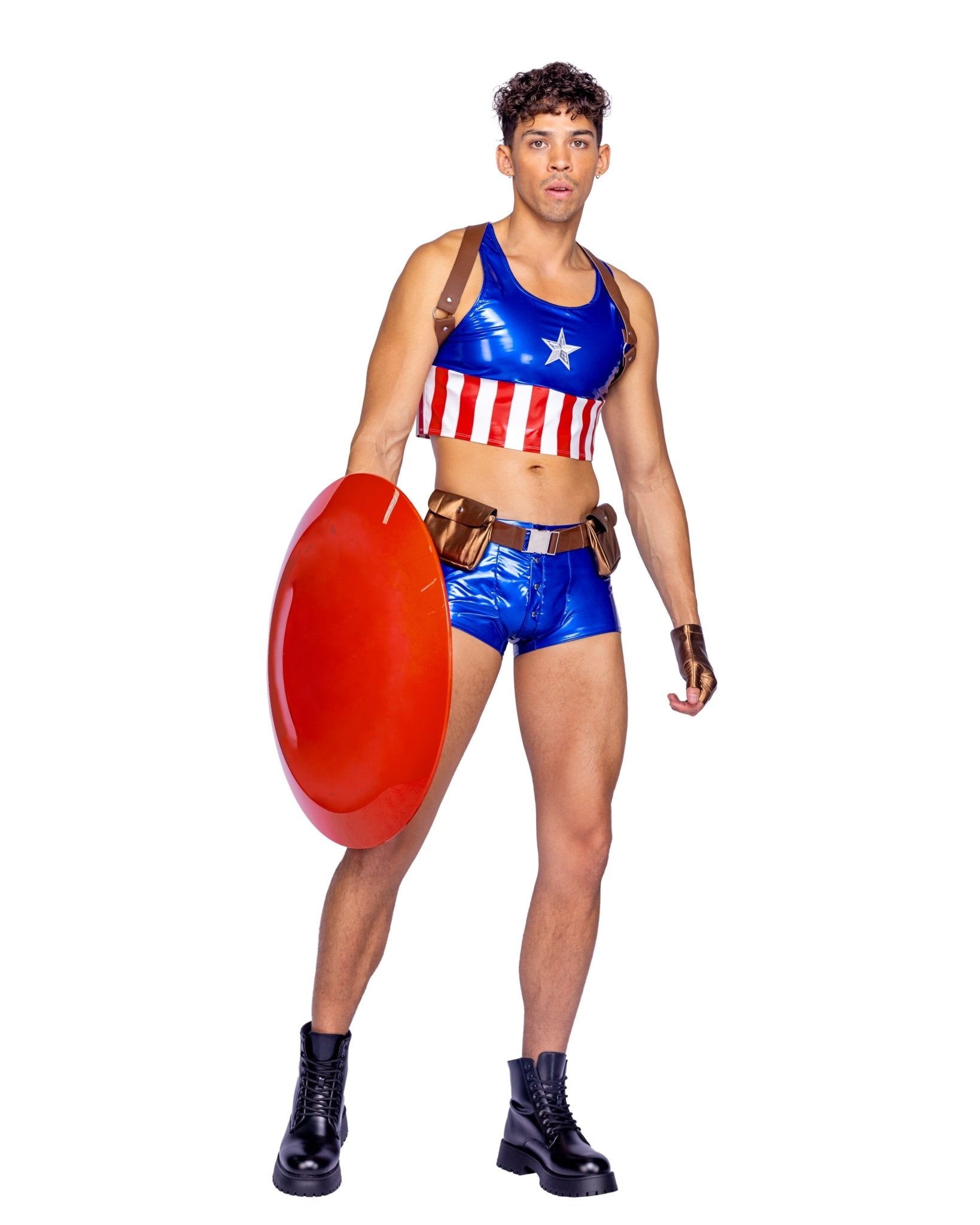 Roma 4pc Mens Hunky American Hero Costume.