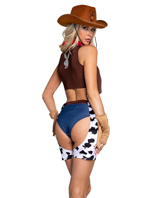 Roma 6PC Playboy Cowgirl Ranch Babe Costume.