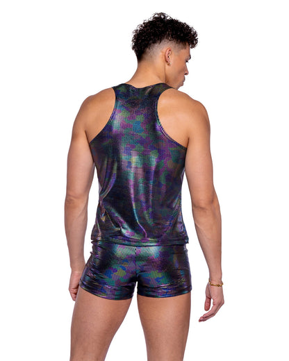 Roma Mens Rave Festival Rainbow Shimmer Camouflage Shorts.