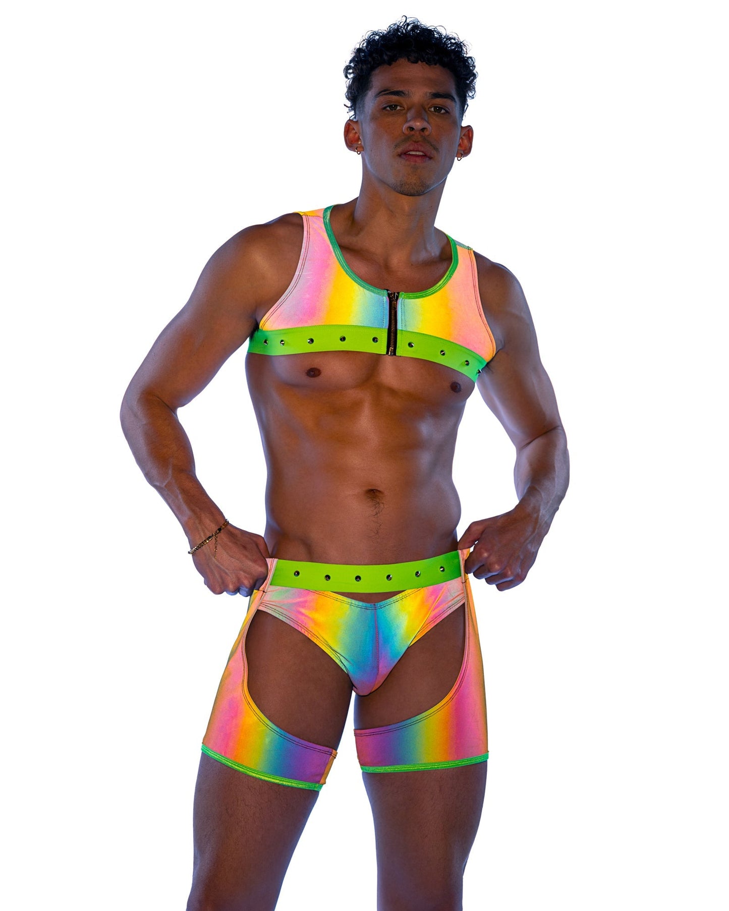 Roma Mens Rave Festival Reflective Cropped Top.