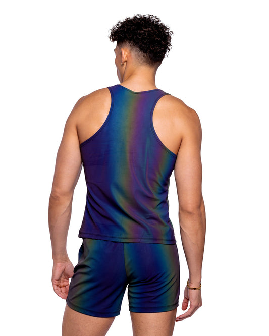 Roma Mens Rave Festival Reflective Shorts with Zipper Pockets.