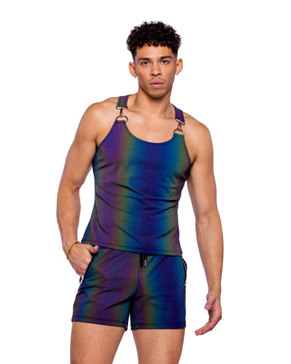 Roma Mens Rave Festival Reflective Tank Top.
