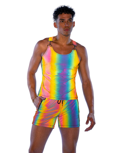 Roma Mens Rave Festival Reflective Tank Top.