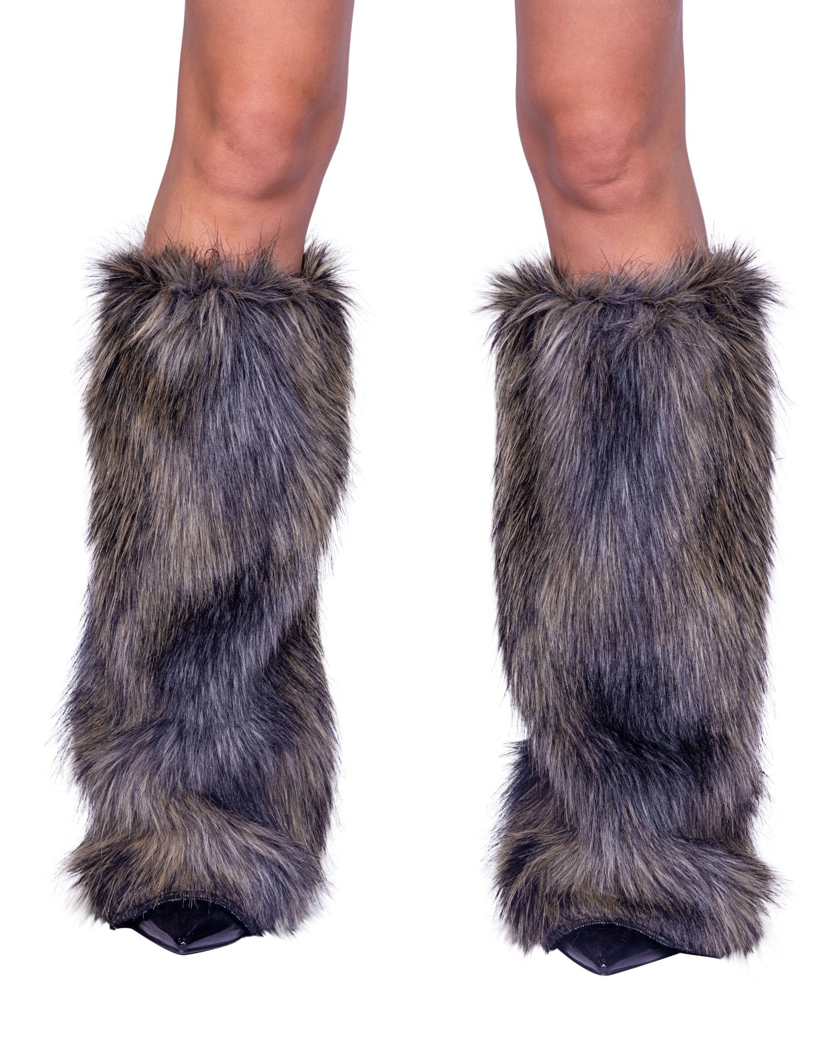 Roma Pair of Faux Fur Wolf Leg Warmers Costume Accessory.