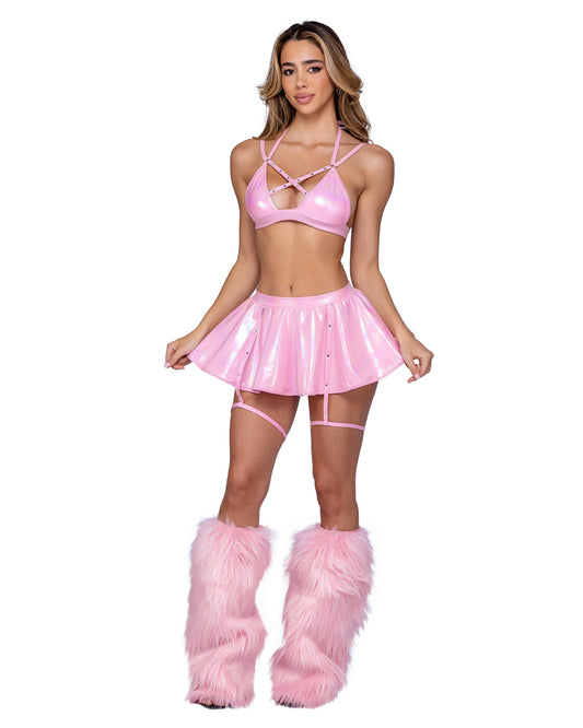 Roma Rave Festival Metallic Iridescent Skirt.