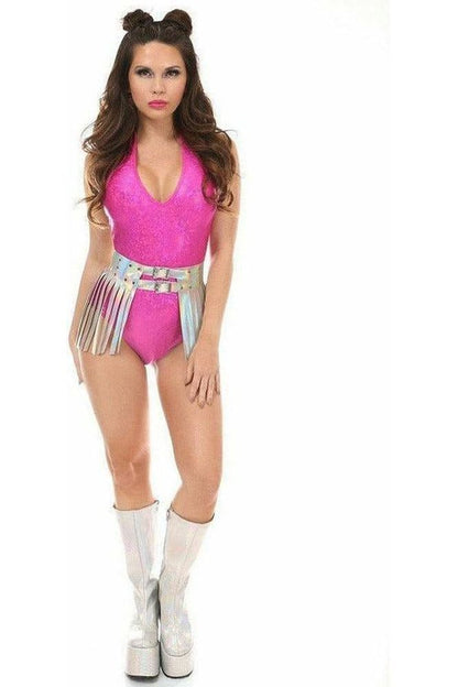 Silver Hologram Fringe Mini Skirt