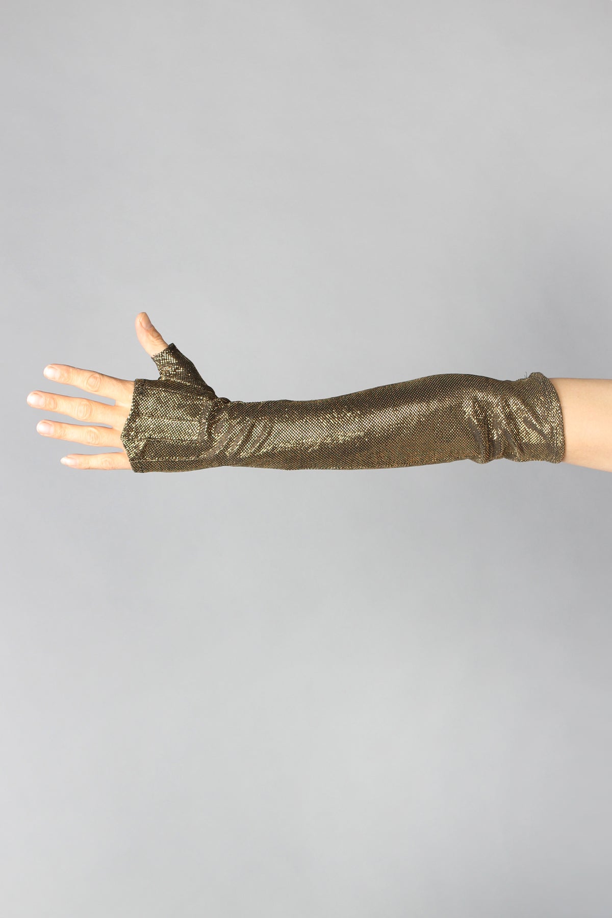 Five and Diamond Opera Gloves - gold sparkle