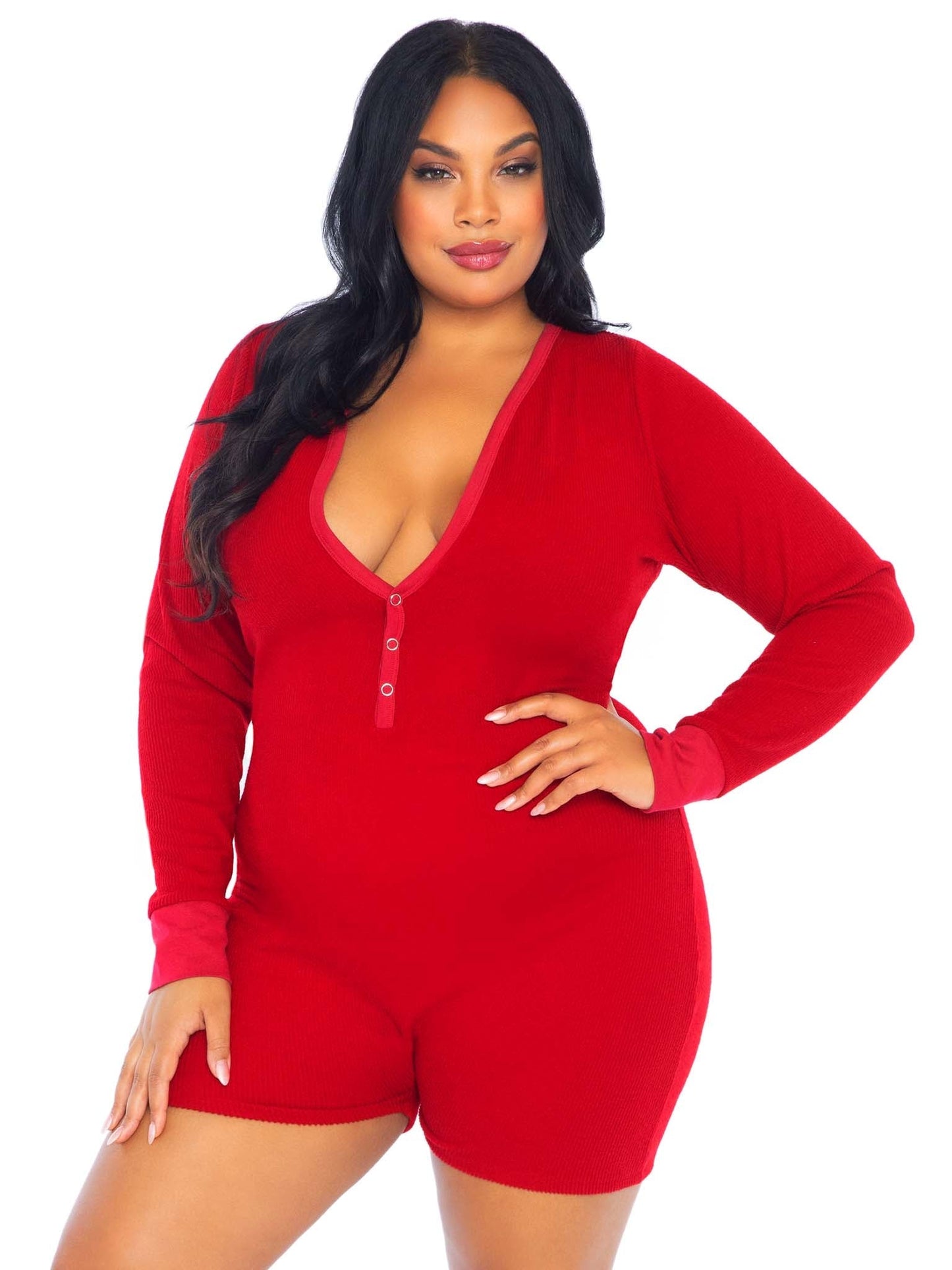 Sweet Dreams Plus Long Johns Romper - Unspoken Fashion
