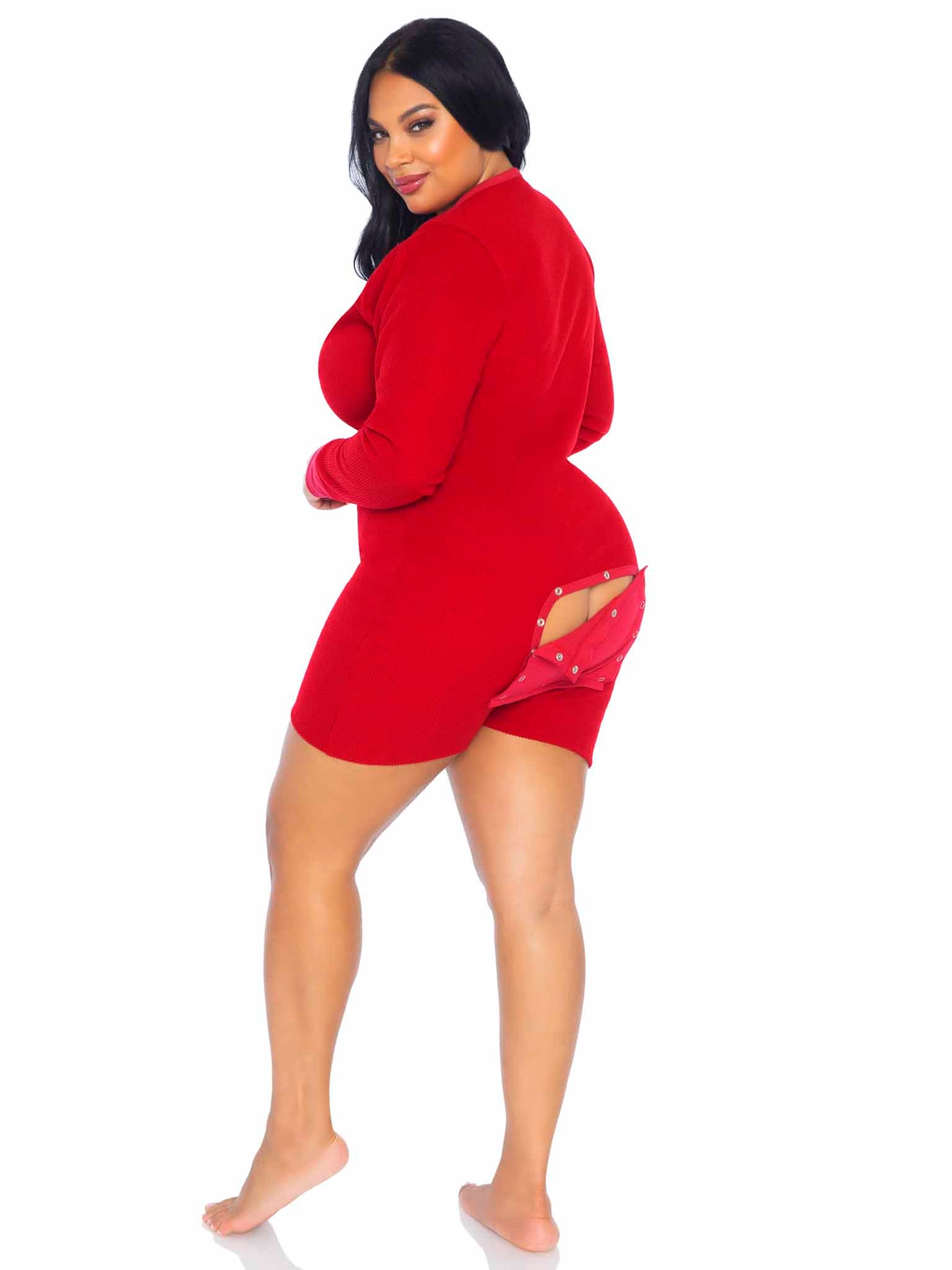 Sweet Dreams Plus Long Johns Romper - Unspoken Fashion