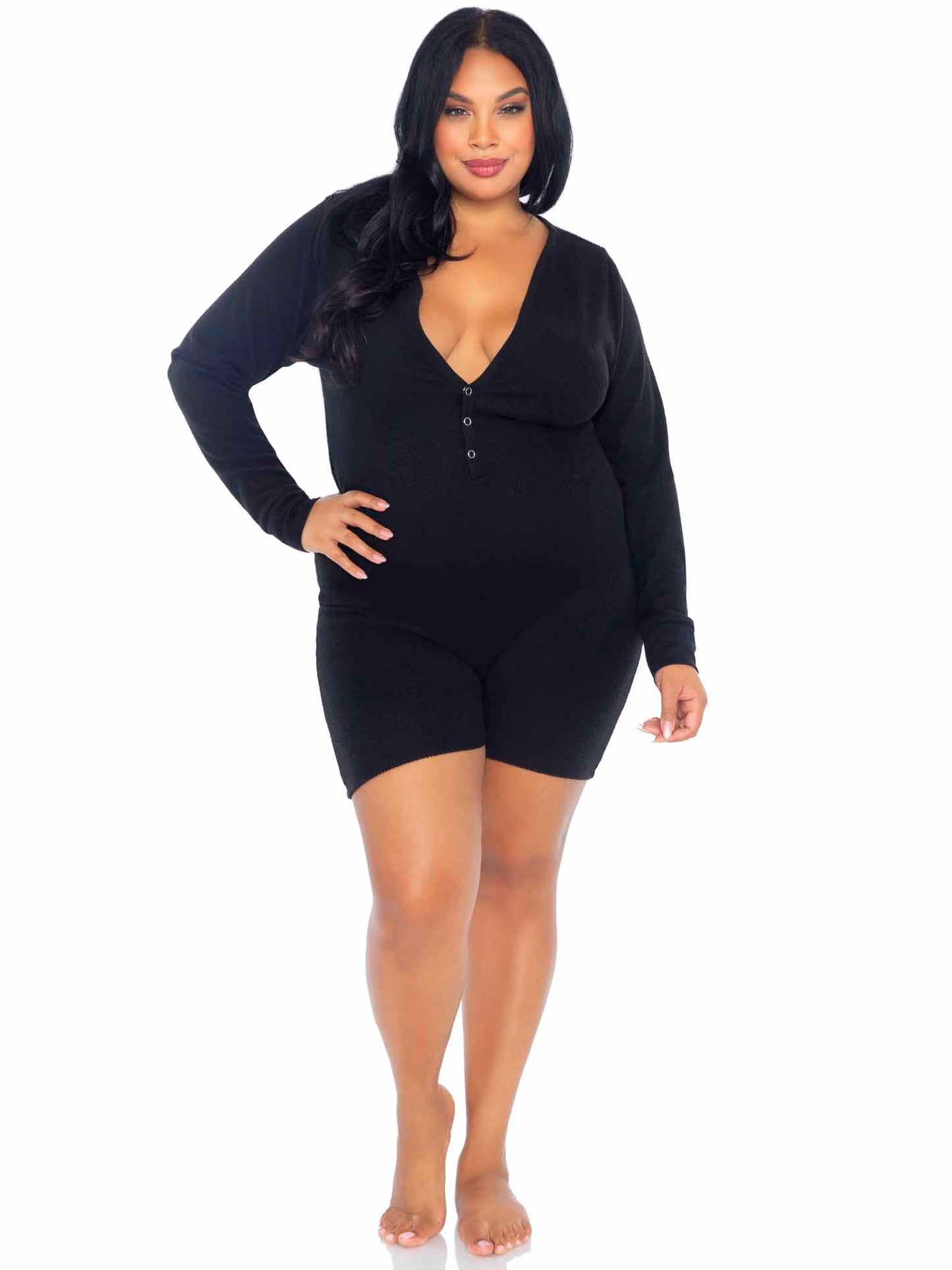 Sweet Dreams Plus Long Johns Romper - Unspoken Fashion