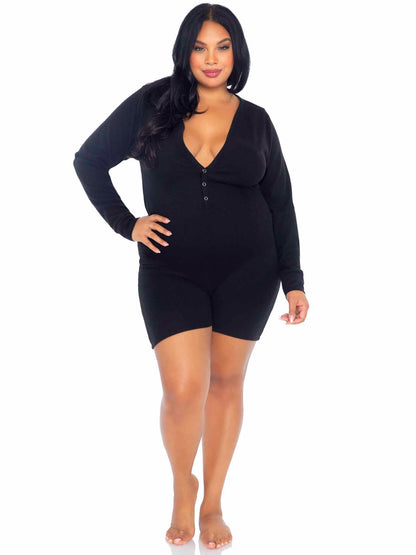 Sweet Dreams Plus Long Johns Romper - Unspoken Fashion