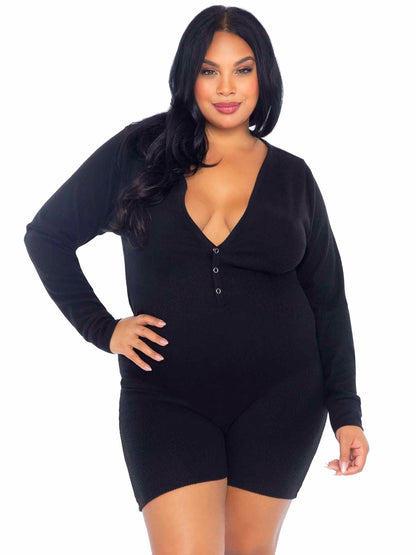 Sweet Dreams Plus Long Johns Romper - Unspoken Fashion