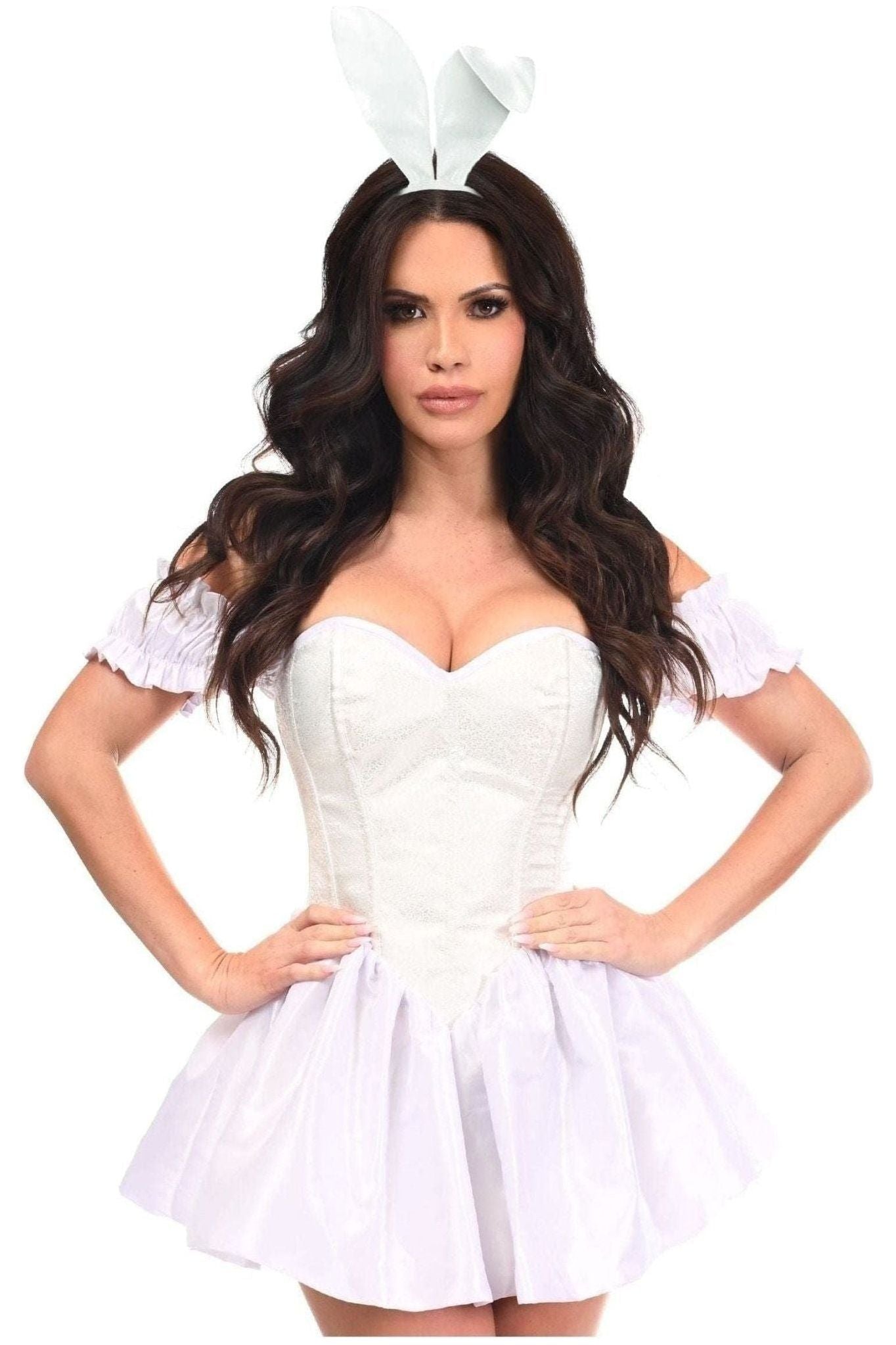 Top Drawer 3 PC Brocade Bunny Corset Dress Costume.