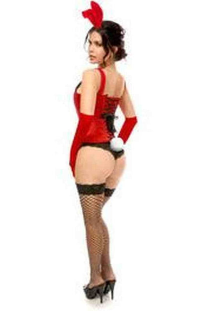 Top Drawer 4 PC Classic Red Bunny Corset Costume