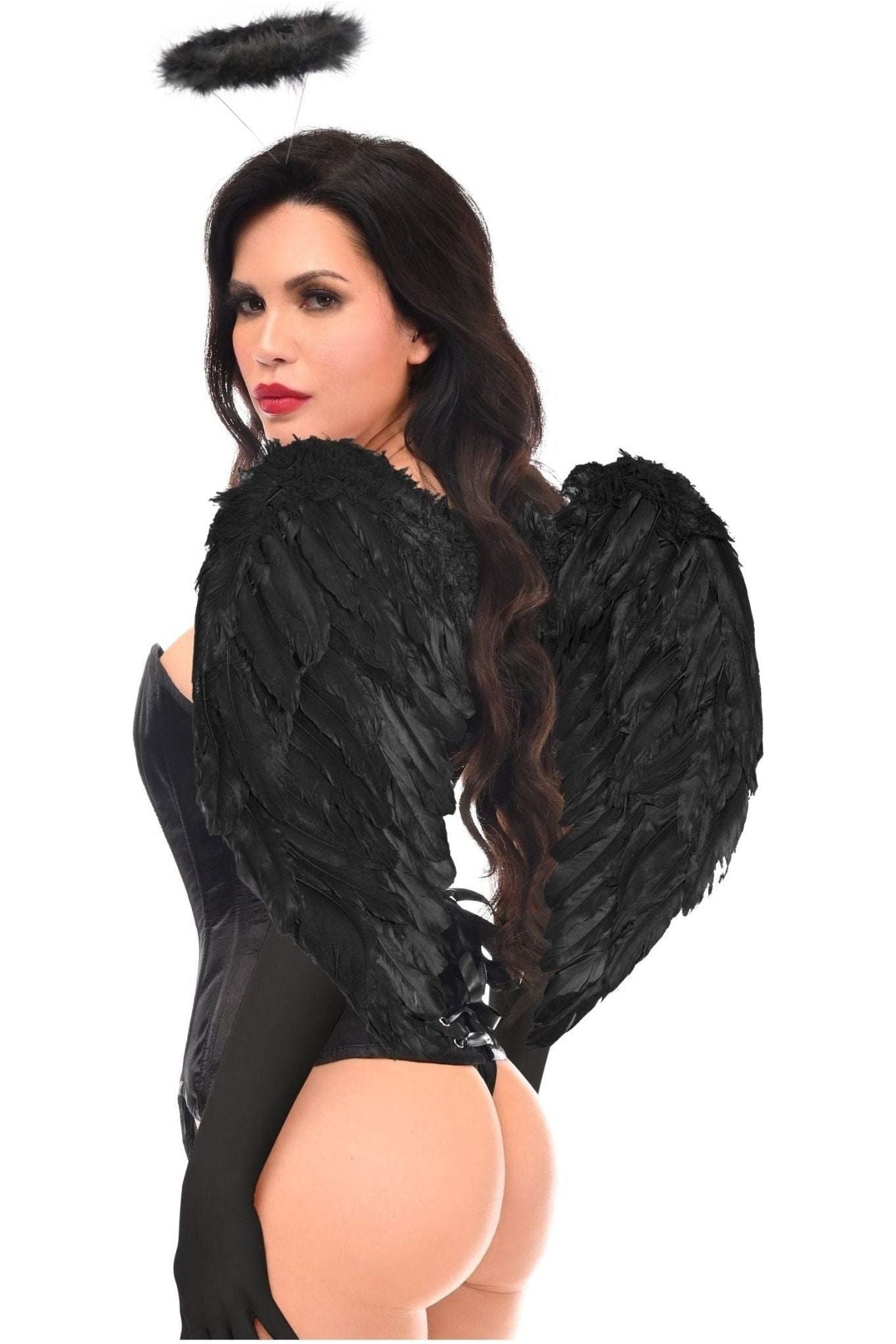 Top Drawer 4 PC Gothic Angel Premium Corset Costume.