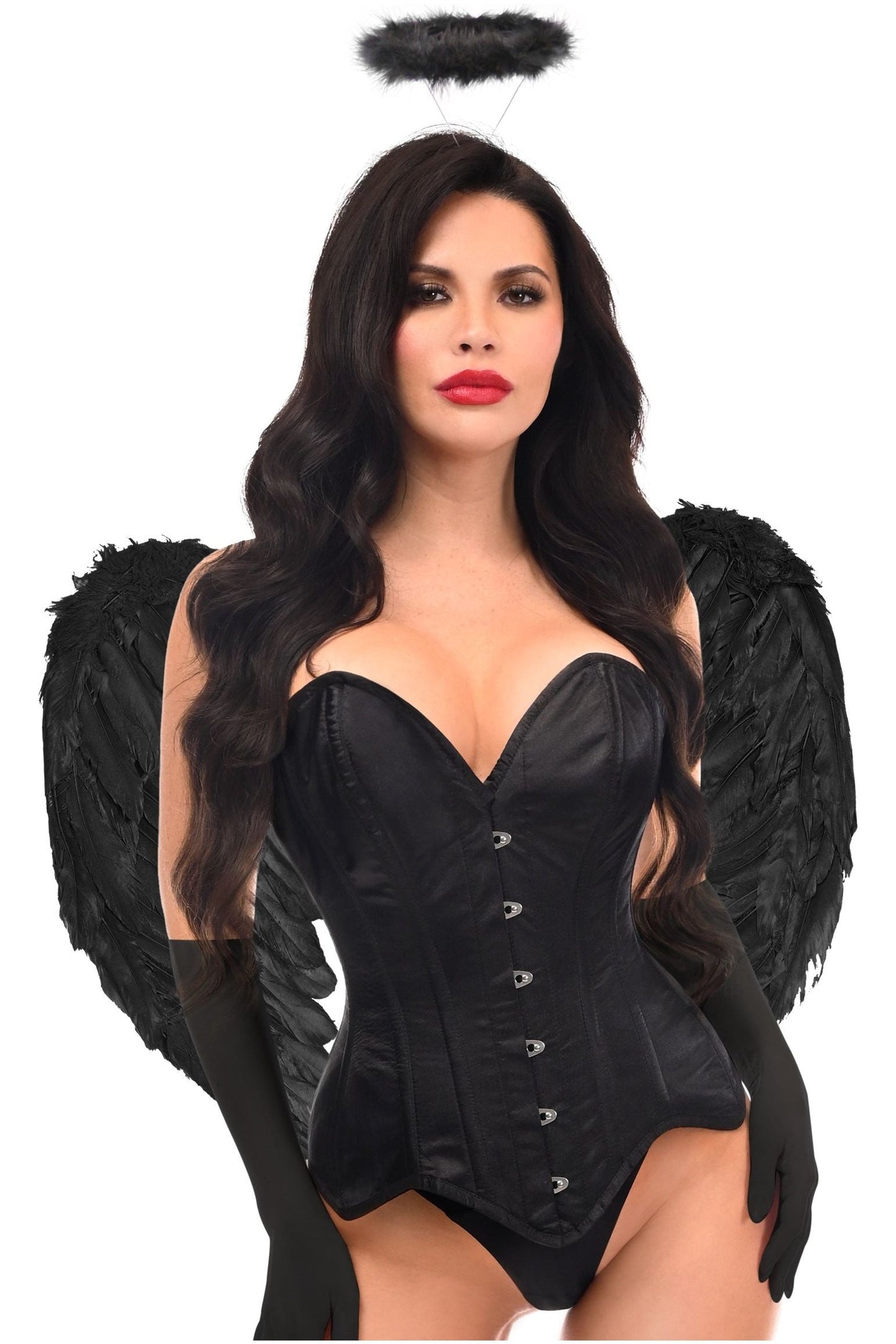 Top Drawer 4 PC Gothic Angel Premium Corset Costume.