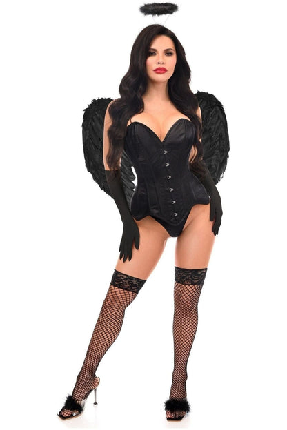 Top Drawer 4 PC Gothic Angel Premium Corset Costume.