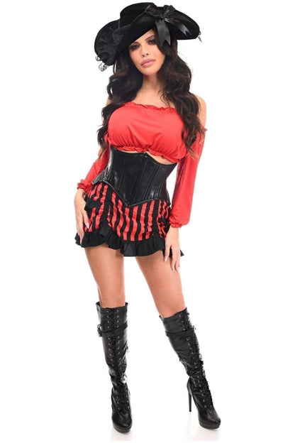 Top Drawer 4 PC Pirate Lady Corset Costume.