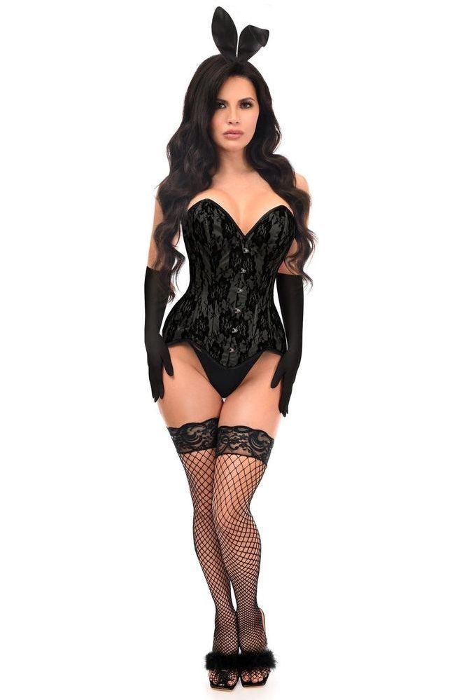 Top Drawer 4 PC Premium Black Bunny Corset Costume