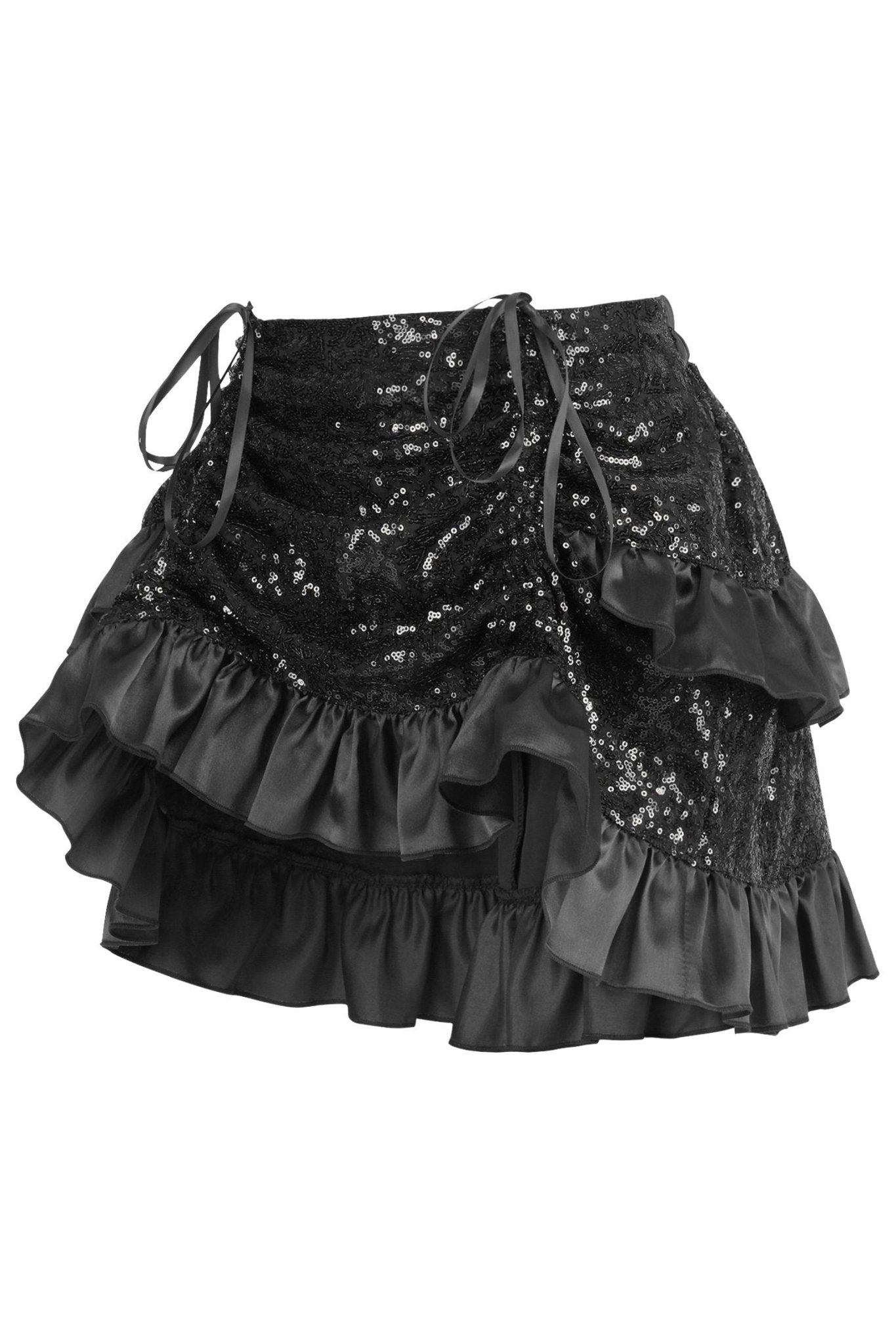 Top Drawer 5 PC Premium Black Sequin Dark Angel Corset Costume