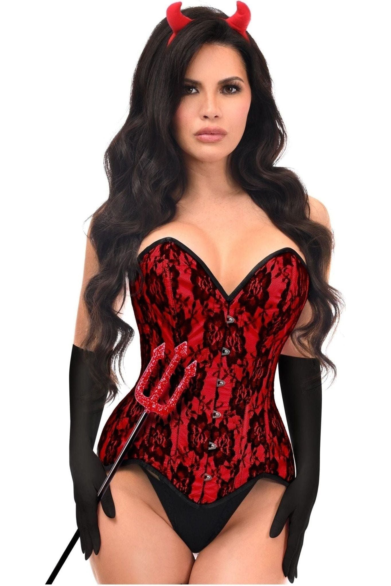 Top Drawer 4 PC Premium Devil Corset Costume.
