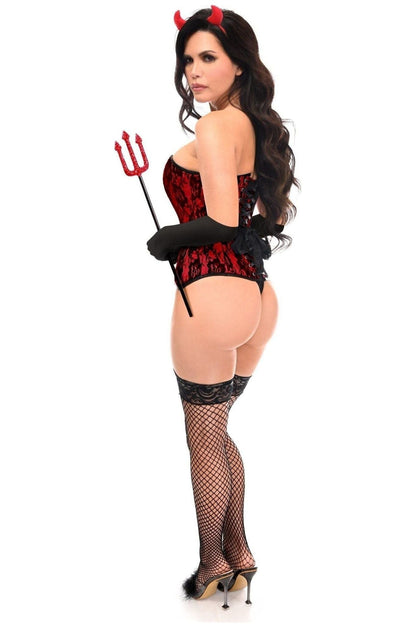 Top Drawer 4 PC Premium Devil Corset Costume.