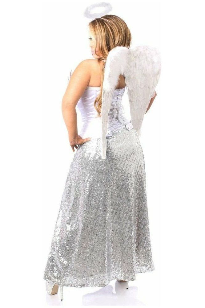 Top Drawer 4 PC Premium Sequin Angelic Corset Costume