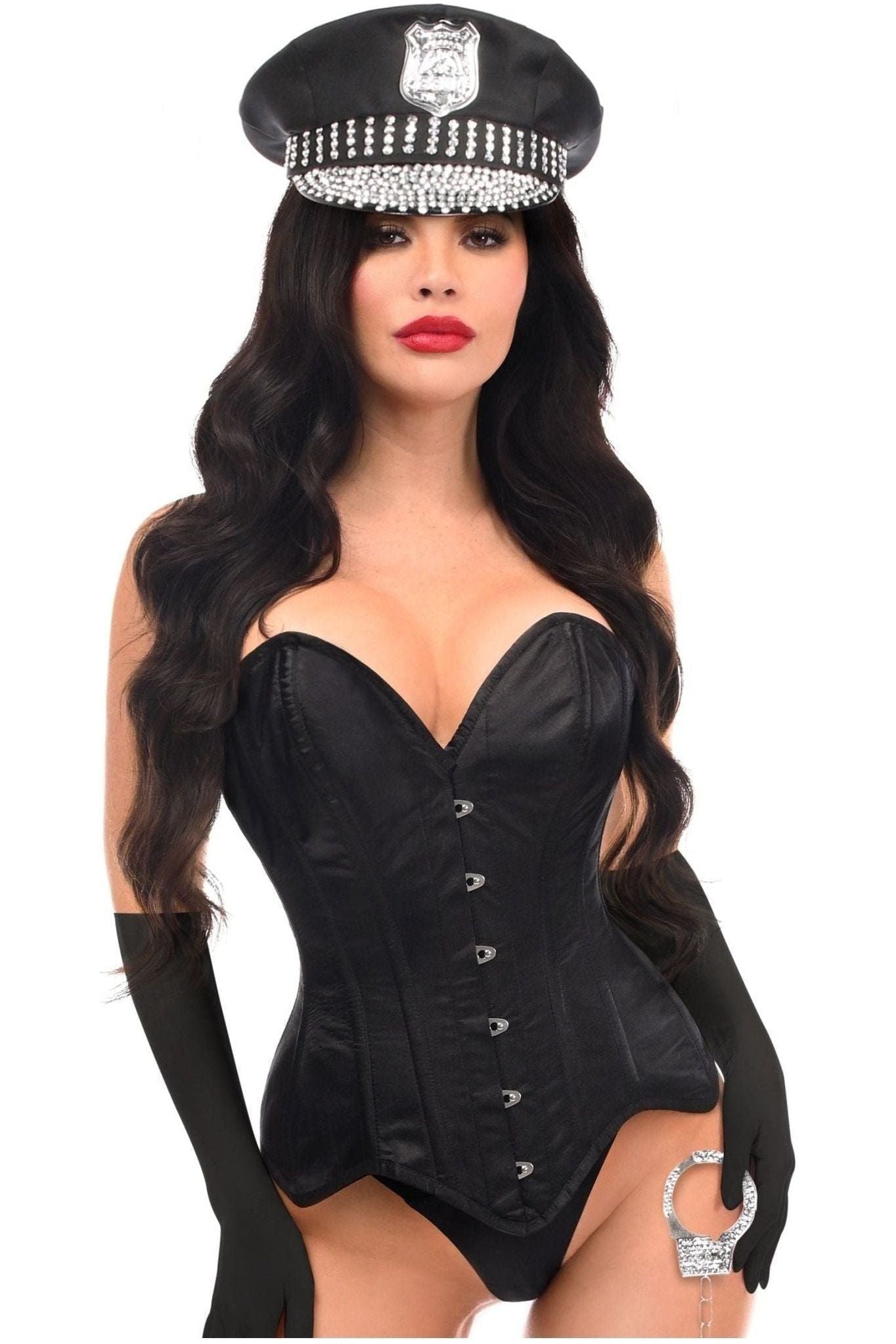 Top Drawer 4 PC Rhinestone Officer Corset Costume.