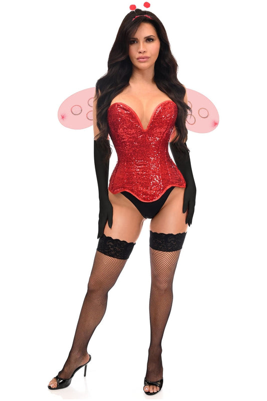 Top Drawer 4 PC Sequin Ladybug Corset Costume.